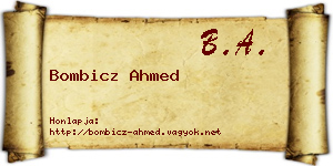 Bombicz Ahmed névjegykártya